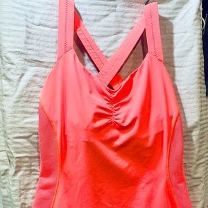 Lululemon coral criss cross backless tank
